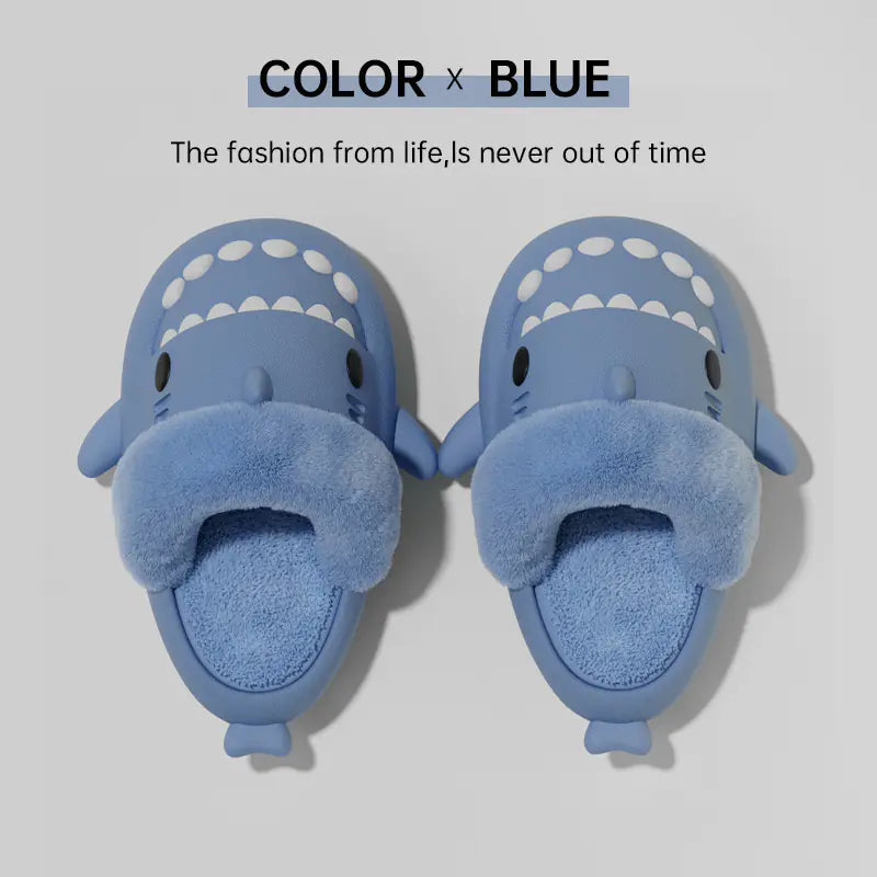 Winter Shark Detachable Warm Fuzzy Slippers for Mommy