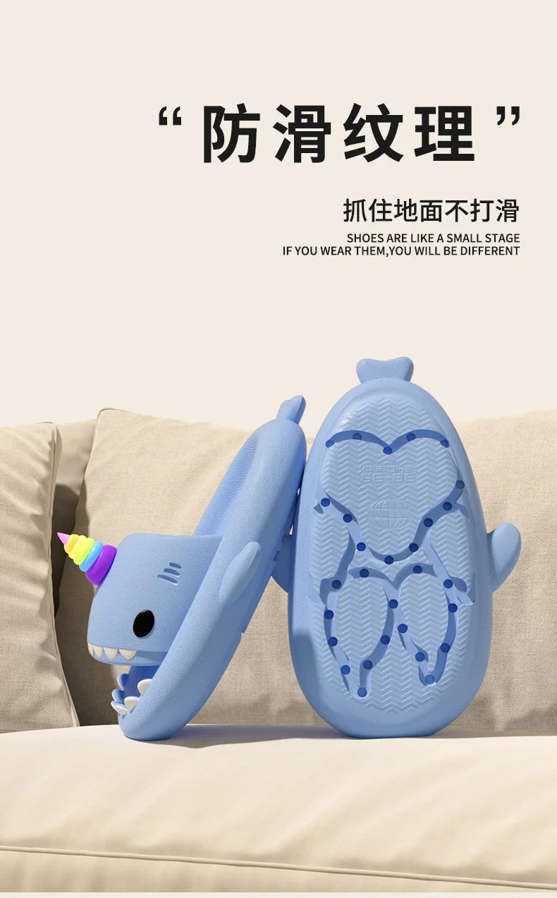 PlayCoCo™ Shark Slippers – Glow-in-the-Dark Summer Slides for Women, Men & Kids | Safe & Comfy for Home or Beach