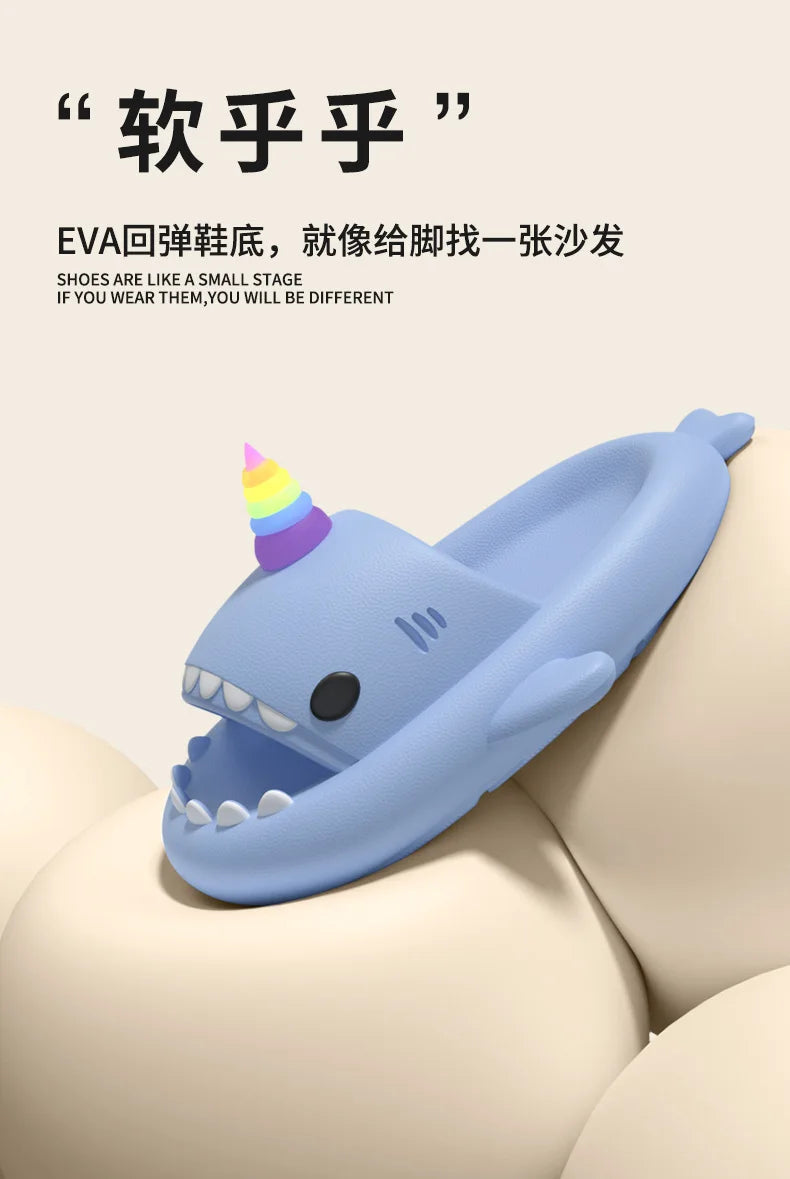 PlayCoCo™ Shark Slippers – Glow-in-the-Dark Summer Slides for Women, Men & Kids | Safe & Comfy for Home or Beach