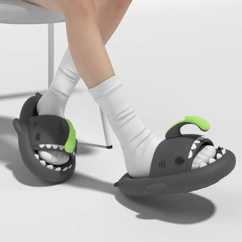 PlayCoCo™ Shark Slippers – Glow-in-the-Dark Summer Slides for Women, Men & Kids | Safe & Comfy for Home or Beach