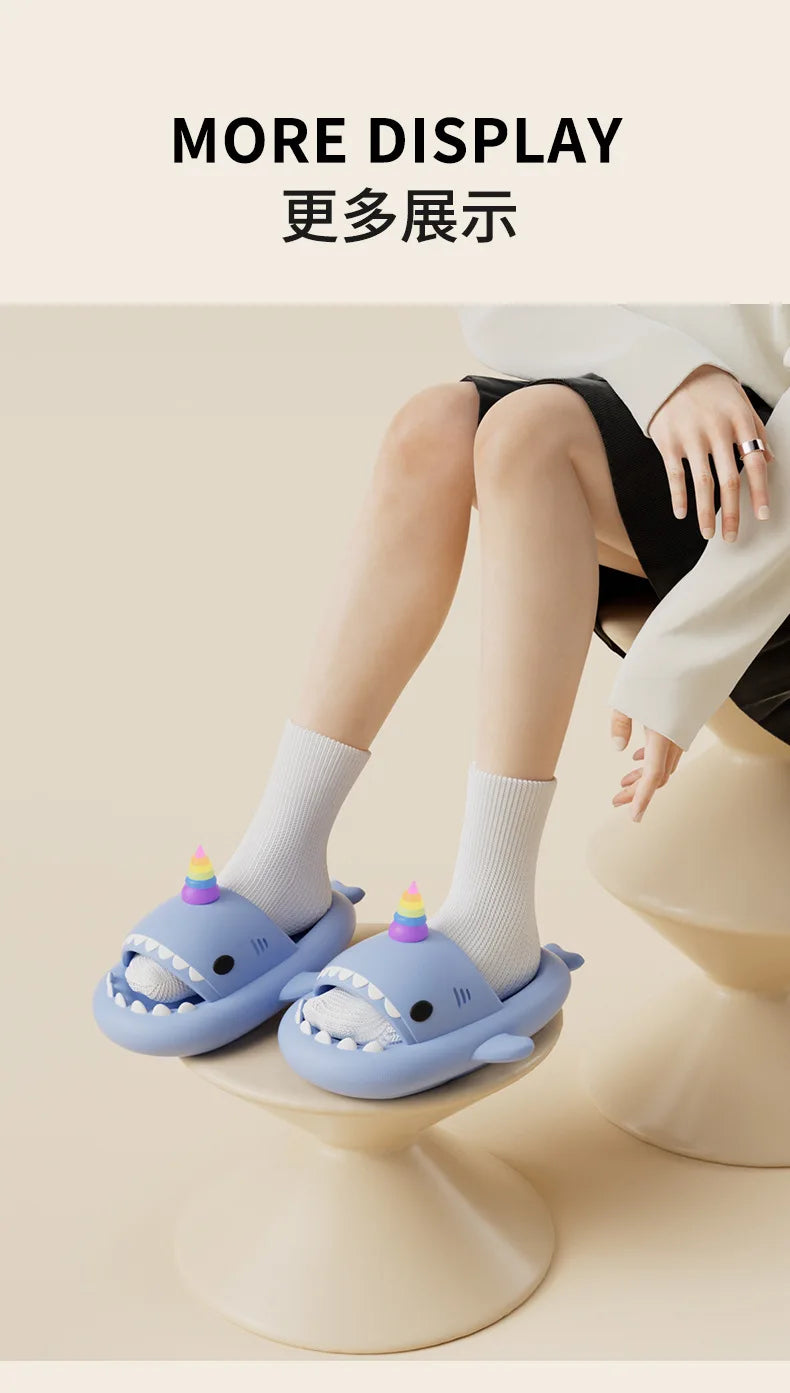 PlayCoCo™ Shark Slippers – Glow-in-the-Dark Summer Slides for Women, Men & Kids | Safe & Comfy for Home or Beach