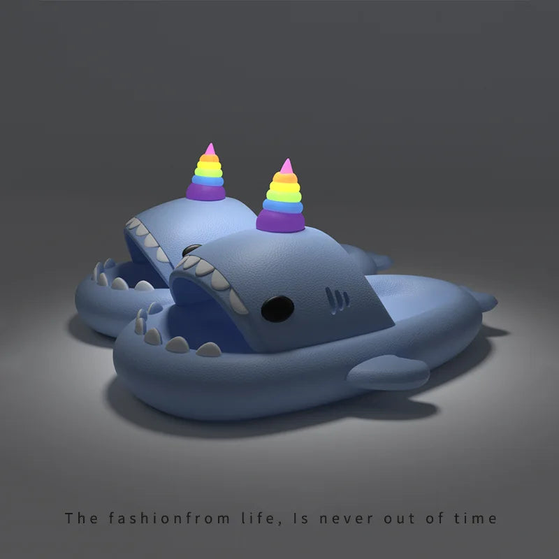 PlayCoCo™ Shark Slippers – Glow-in-the-Dark Summer Slides for Women, Men & Kids | Safe & Comfy for Home or Beach