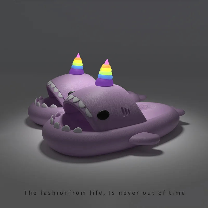 PlayCoCo™ Shark Slippers – Glow-in-the-Dark Summer Slides for Women, Men & Kids | Safe & Comfy for Home or Beach