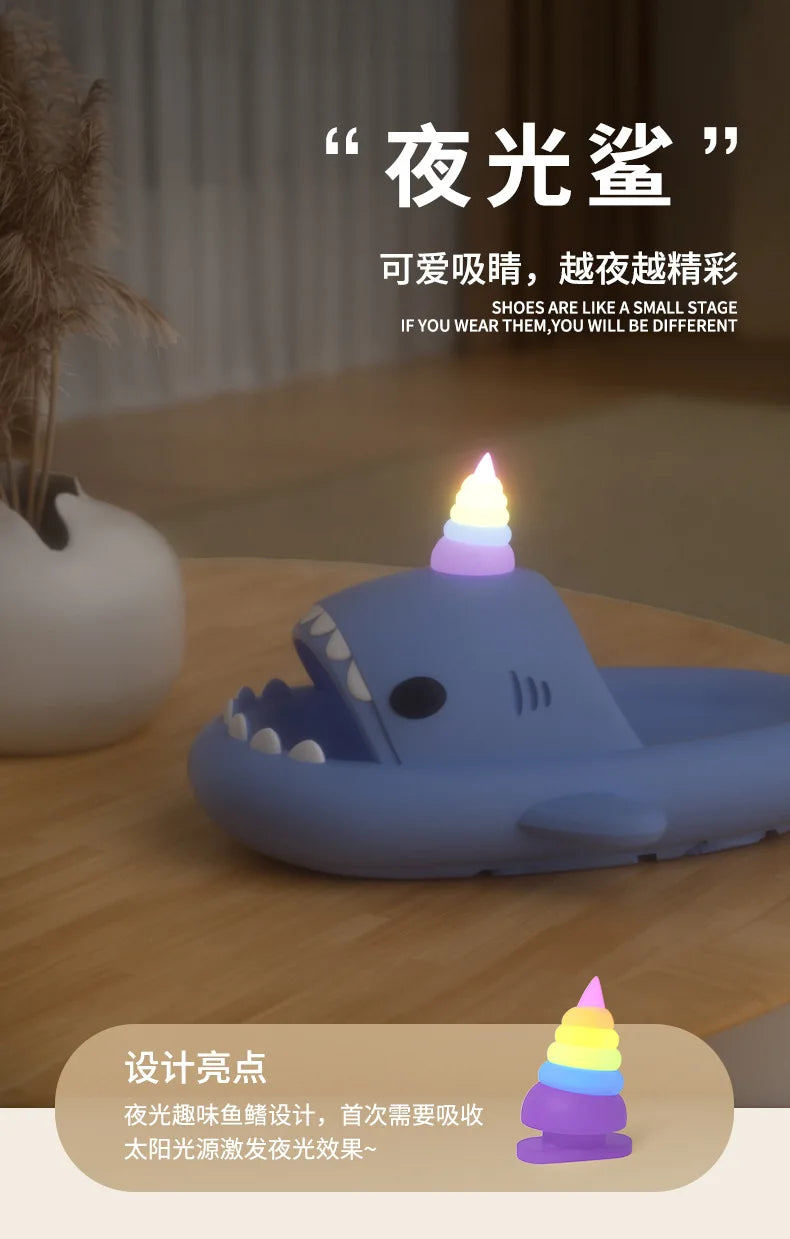 PlayCoCo™ Shark Slippers – Glow-in-the-Dark Summer Slides for Women, Men & Kids | Safe & Comfy for Home or Beach