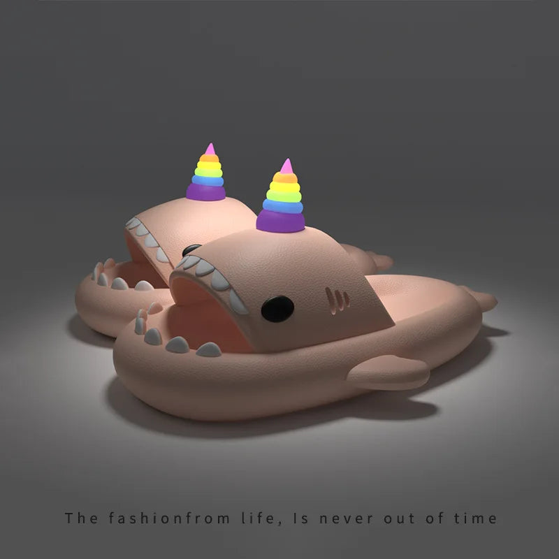 PlayCoCo™ Shark Slippers – Glow-in-the-Dark Summer Slides for Women, Men & Kids | Safe & Comfy for Home or Beach