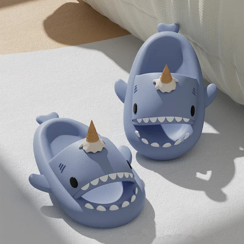 PlayCoCo™ Shark Slippers – Glow-in-the-Dark Summer Slides for Women, Men & Kids | Safe & Comfy for Home or Beach